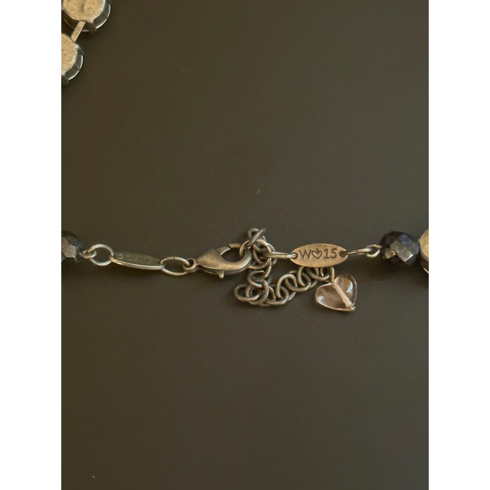 Sabika Green Crystal Riviere Necklace Gunmetal Adjustable 15-18 Inch - Picture 11 of 11